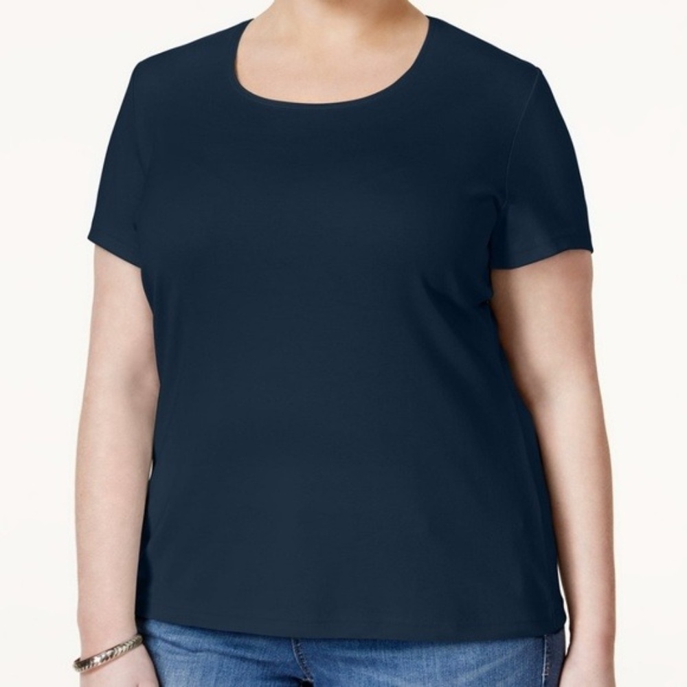 NEW Karen Scott T-Shirt Womens Intrepid Blue